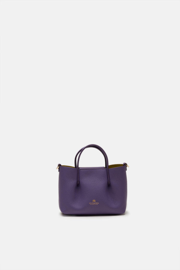 Genuine Leather Tote Bag Candy Mirto - Cuoieria Fiorentina