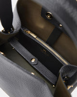 Genuine Leather Bucket Bag Candy  Black - Cuoieria Fiorentina