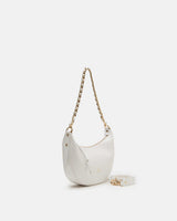Genuine Leather Small Hobo Bag Eva White - Cuoieria Fiorentina