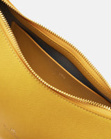 Genuine Leather Small Hobo Bag Eva Yellow - Cuoieria Fiorentina
