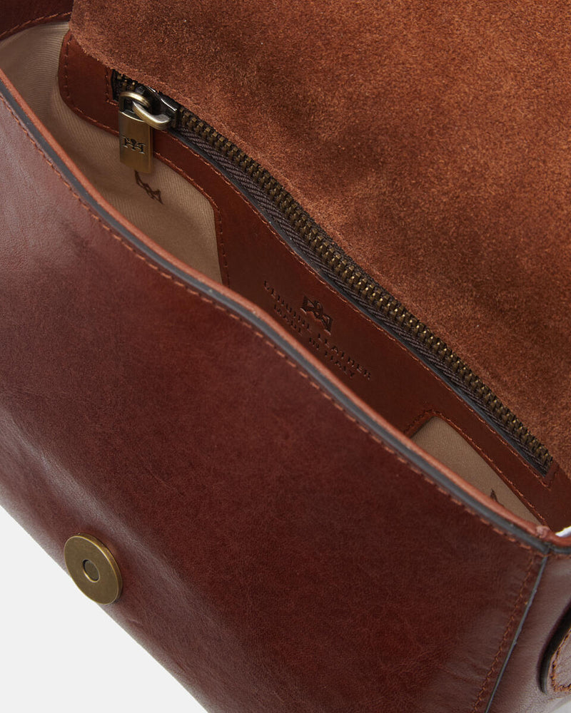 Genuine Leather Messenger Bag Stella Brown - Cuoieria Fiorentina