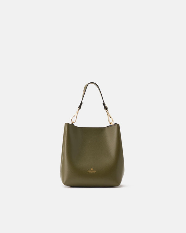 Genuine Leather Small Bucket Candy Green - Cuoieria Fiorentina