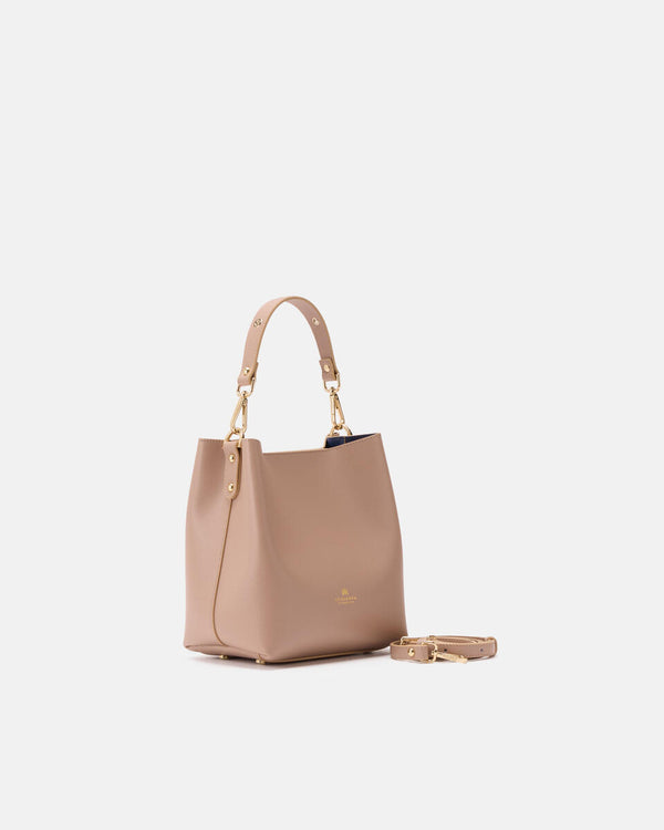 Handmade Genuine Leather Small Bucket Alice Nude - Cuoieria Fiorentina