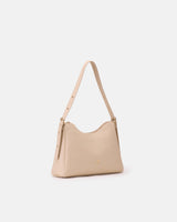 Genuine Leather Square Hobo Bag Eva Avorio - Cuoieria Fiorentina