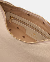 Genuine Leather Square Hobo Bag Eva Avorio - Cuoieria Fiorentina