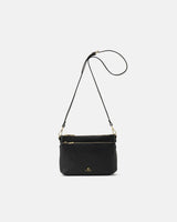 Genuine Leather Velvet Double Bag Black - Cuoieria Fiorentina