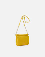 Genuine Leather Velvet Double Bag Yellow - Cuoieria Fiorentina