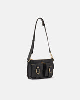 Genuine Leather Crossbody Bag Cargo Black- Cuoieria Fiorentina