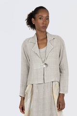 Handmade Linen Jacket Barbara Beige - Marilu