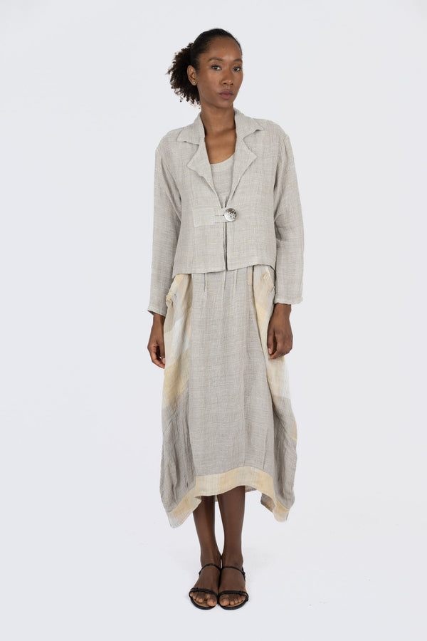 Handmade Linen Jacket Barbara Beige - Marilu
