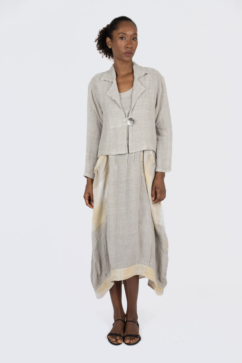 Handmade Linen Jacket Barbara Beige - Marilu