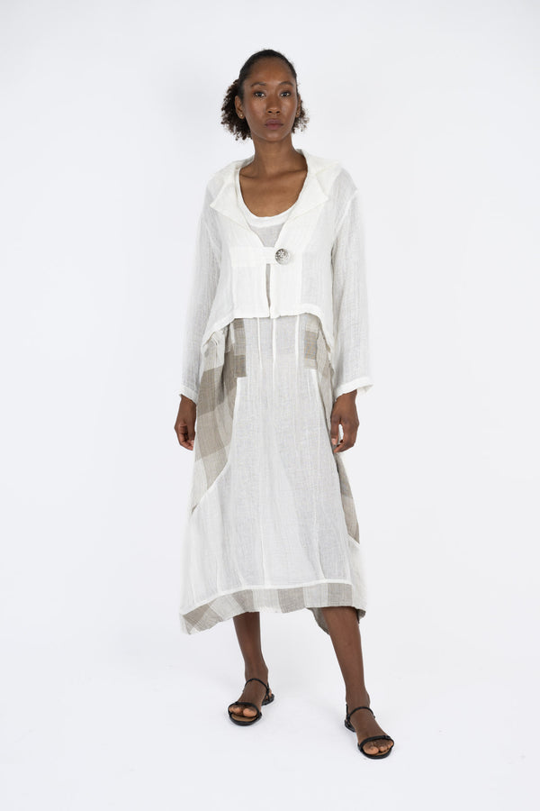 Handmade Linen Jacket Barbara White - Marilu