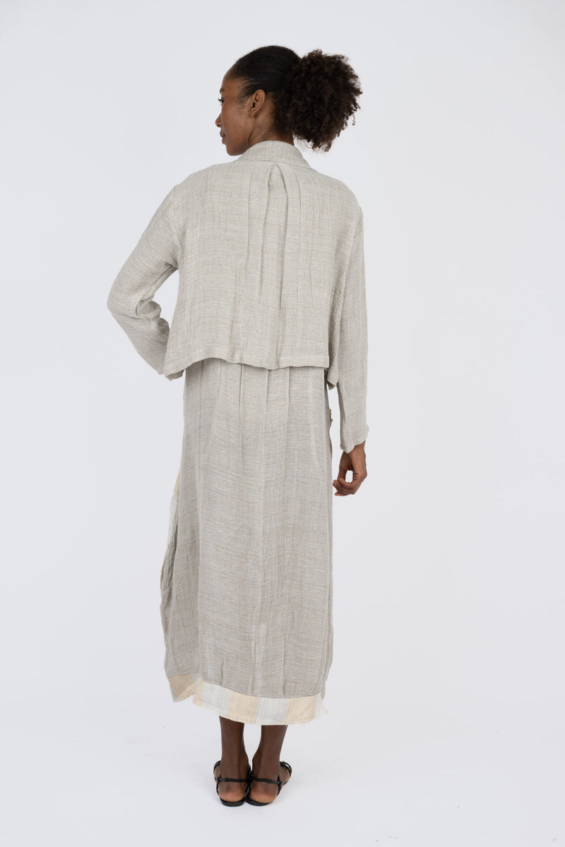 Handmade Linen Jacket Barbara Beige - Marilu