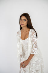 Handmade Cotton Lace Jacket Beguine White - Marilu