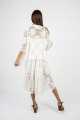 Handmade Cotton Lace Jacket Beguine White - Marilu