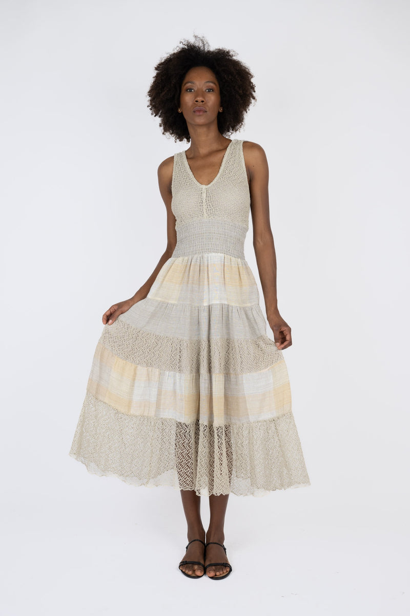 Handmade Linen Dress Benedetta Beige - Marilu