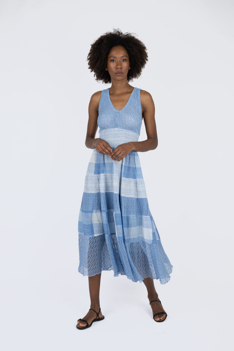 Handmade Linen Dress Benedetta Blue - Marilu