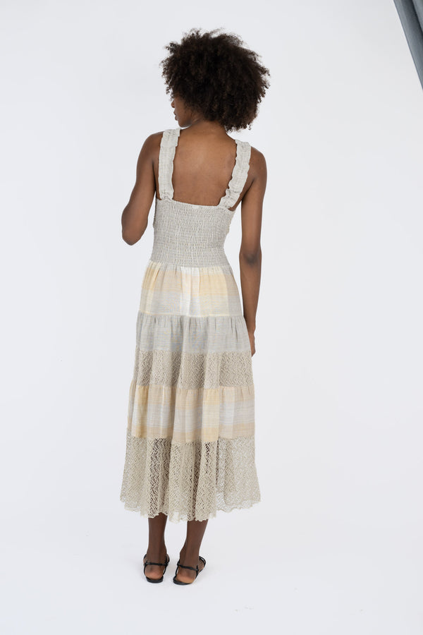 Handmade Linen Dress Benedetta Beige - Marilu