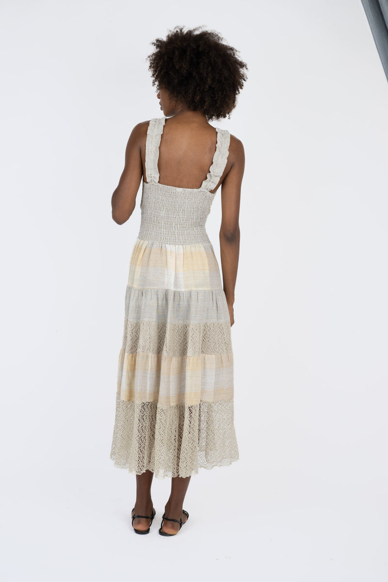 Handmade Linen Dress Benedetta Beige - Marilu