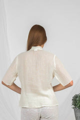 Handmade Linen Shirt Sandrelli White - Marilu