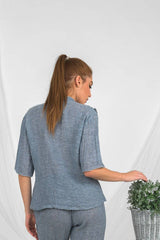 Handmade Linen Shirt Sandrelli Denim - Marilu