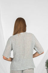 Handmade Linen Shirt Sandrelli Grey - Marilu