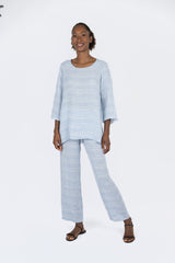 Handmade Linen Tunic Carlotta Blue - Marilu