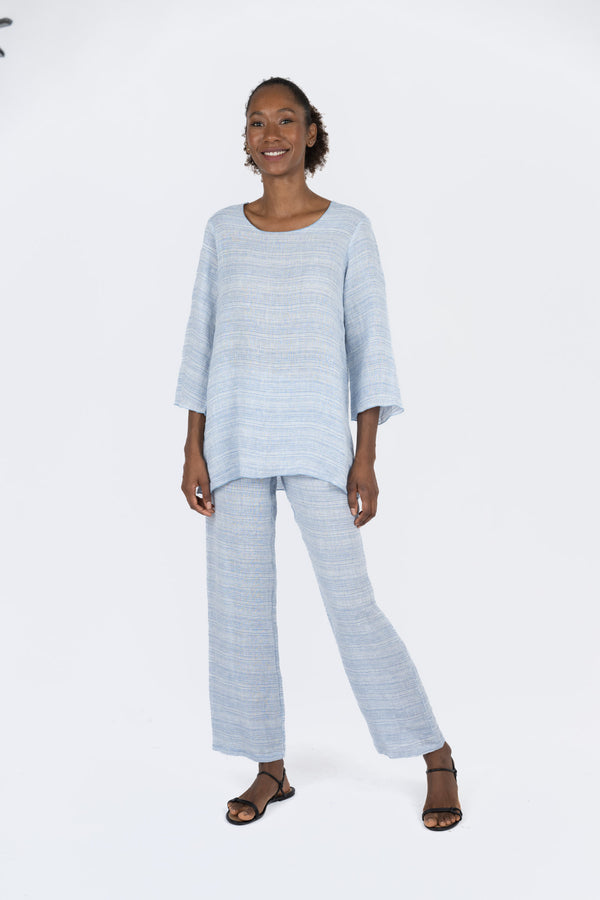 Handmade Linen Tunic Carlotta Blue - Marilu