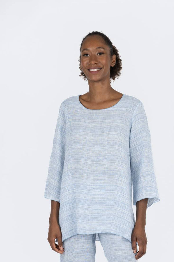 Handmade Linen Tunic Carlotta Blue - Marilu