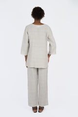 Handmade Linen Tunic Carlotta Beige - Marilu