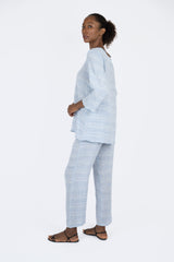 Handmade Linen Tunic Carlotta Blue - Marilu