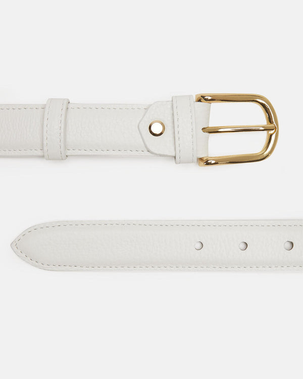 Genuine Leather Belt White - Cuoieria Fiorentina