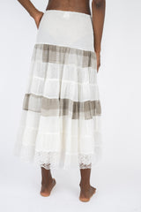Handmade Linen Skirt Chloe White - Marilu