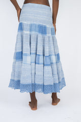 Handmade Linen Skirt Chloe Blue - Marilu