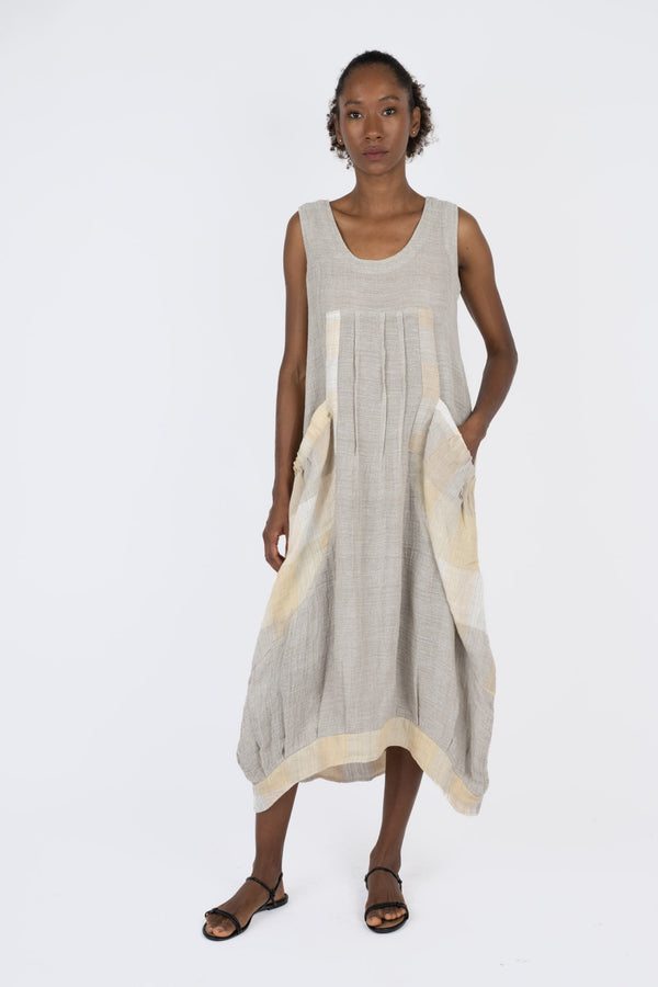 Handmade Linen Dress Cristina Beige - Marilu