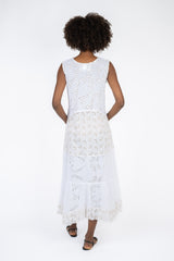 Handmade Cotton Dress Diana White - Marilu