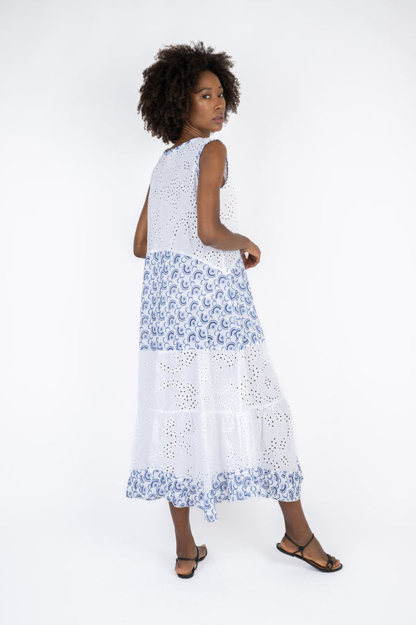 Handmade Cotton Dress Diana Blue - Marilu