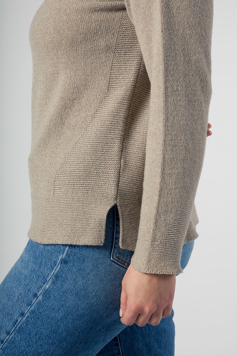 Cashmere Round Neck Beige Era - Rifo'