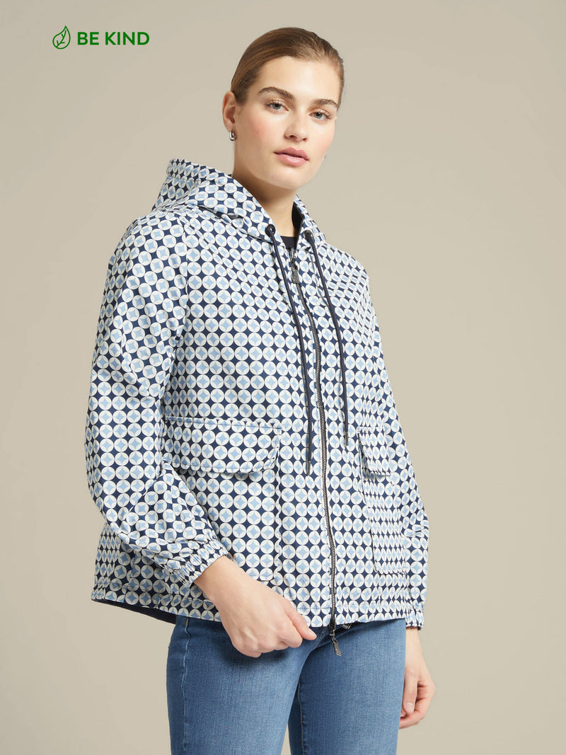 Reversible wind jacket in water-repellent technical fabric - Elena Miro