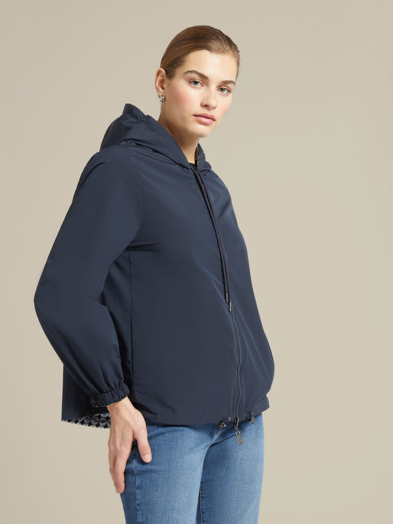 Reversible wind jacket in water-repellent technical fabric - Elena Miro