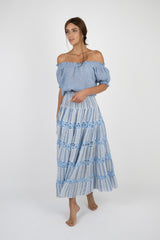 Handmade Linen Top Fandango Blue - Marilu