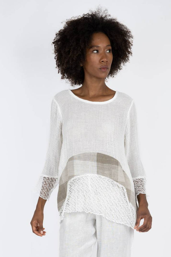 Handmade Linen Tunic Federica White - Marilu