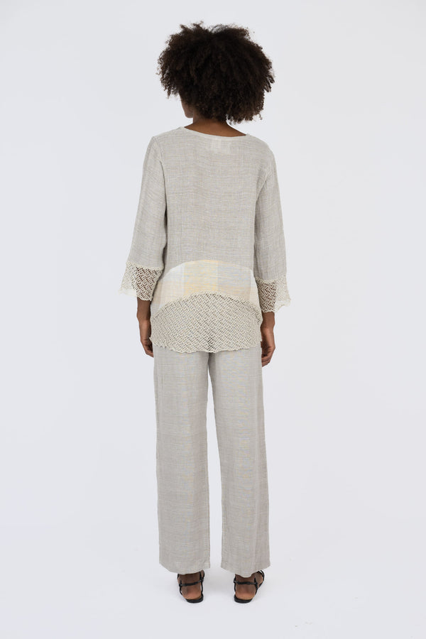 Handmade Linen Tunic Federica Beige - Marilu
