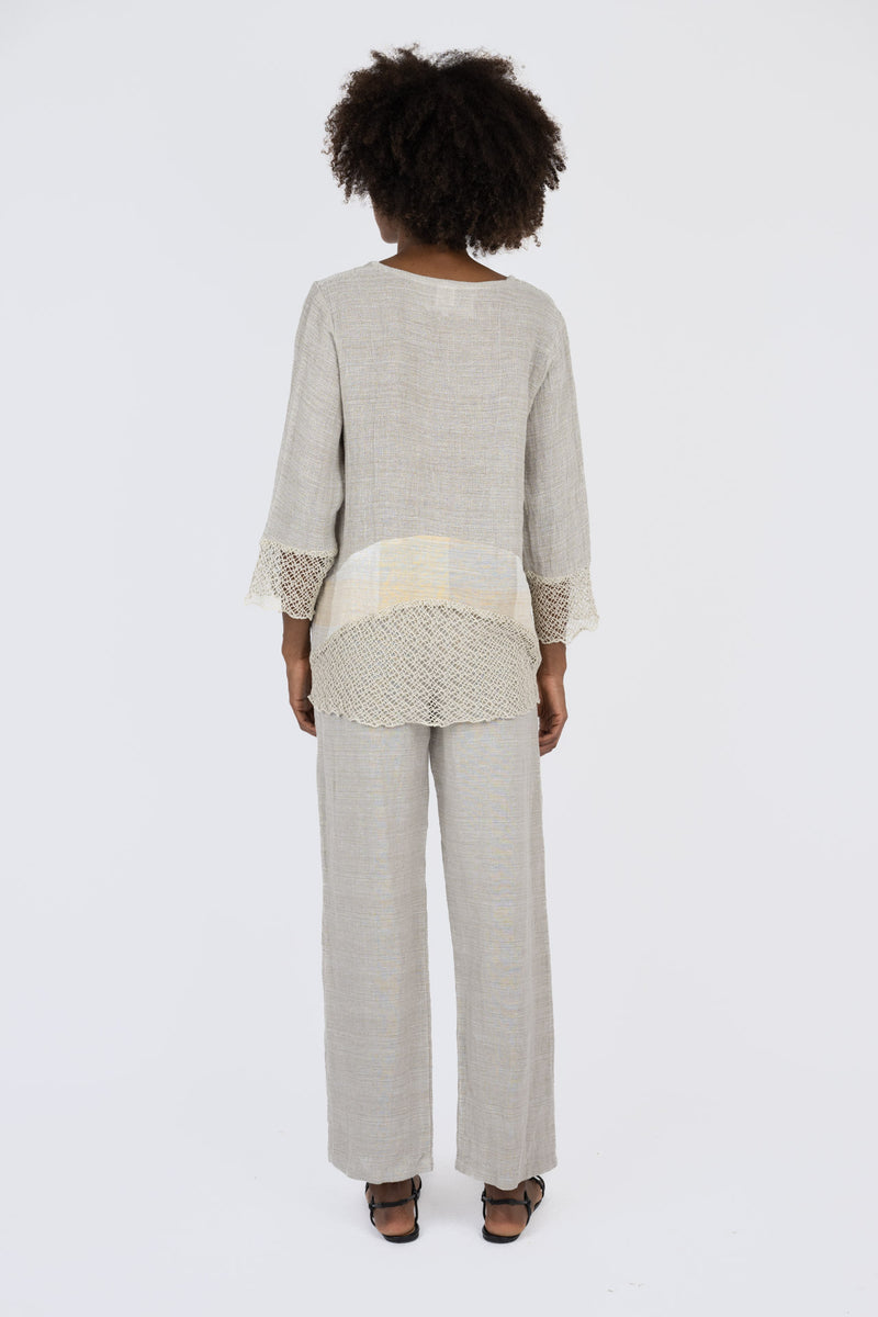 Handmade Linen Tunic Federica Beige - Marilu