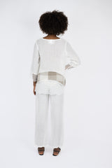 Handmade Linen Tunic Federica White - Marilu