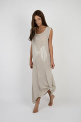 Handmade Linen Dress Gica Beige - Marilu