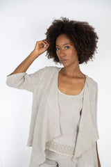 Handmade Linen Jacket Giulia Beige - Marilu