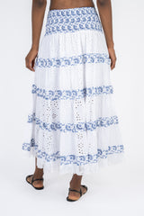 Handmade Cotton Skirt Gloria Blue - Marilu