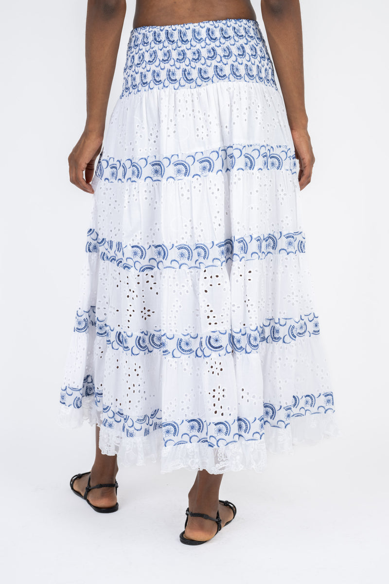 Handmade Cotton Skirt Gloria Blue - Marilu
