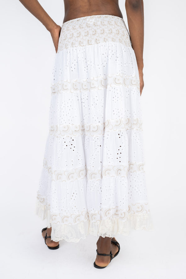 Handmade Cotton Skirt Gloria Beige - Marilu